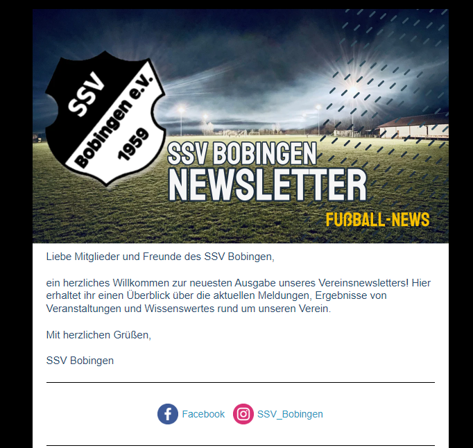 Entdecke den SSV Bobingen-Fußball Newsletter